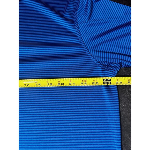 Michael Rouen Sz. XL Blue Striped Stretch Performance Polo Golf Outdoor Athletic - Picture 6 of 7